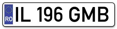 Placuta inmatriculare numar auto  IL-196-GMB, IL 196 GMB, IL196GMB