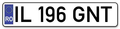 Placuta inmatriculare numar auto  IL-196-GNT, IL 196 GNT, IL196GNT