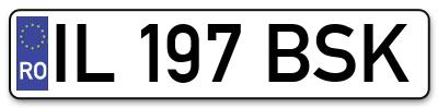 Placuta inmatriculare numar auto  IL-197-BSK, IL 197 BSK, IL197BSK