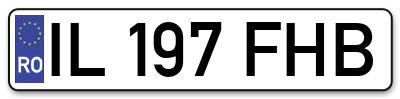 Placuta inmatriculare numar auto  IL-197-FHB, IL 197 FHB, IL197FHB