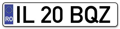 Placuta inmatriculare numar auto  IL-20-BQZ, IL 20 BQZ, IL20BQZ