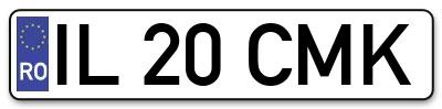 Placuta inmatriculare numar auto  IL-20-CMK, IL 20 CMK, IL20CMK