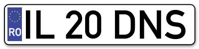 Placuta inmatriculare numar auto  IL-20-DNS, IL 20 DNS, IL20DNS
