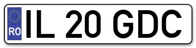 Placuta inmatriculare numar auto  IL-20-GDC, IL 20 GDC, IL20GDC