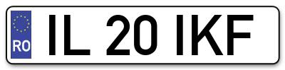 Placuta inmatriculare numar auto  IL-20-IKF, IL 20 IKF, IL20IKF