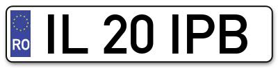 Placuta inmatriculare numar auto  IL-20-IPB, IL 20 IPB, IL20IPB