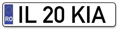 Placuta inmatriculare numar auto  IL-20-KIA, IL 20 KIA, IL20KIA