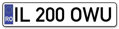 Placuta inmatriculare numar auto  IL-200-OWU, IL 200 OWU, IL200OWU
