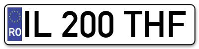 Placuta inmatriculare numar auto  IL-200-THF, IL 200 THF, IL200THF