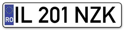 Placuta inmatriculare numar auto  IL-201-NZK, IL 201 NZK, IL201NZK