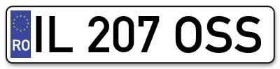 Placuta inmatriculare numar auto  IL-207-OSS, IL 207 OSS, IL207OSS