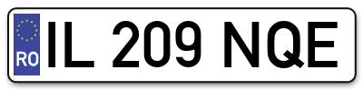 Placuta inmatriculare numar auto  IL-209-NQE, IL 209 NQE, IL209NQE