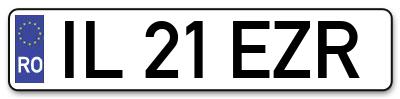 Placuta inmatriculare numar auto  IL-21-EZR, IL 21 EZR, IL21EZR