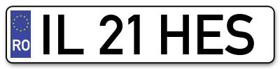Placuta inmatriculare numar auto  IL-21-HES, IL 21 HES, IL21HES