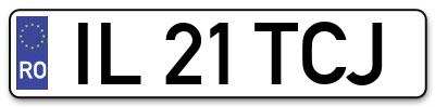 Placuta inmatriculare numar auto  IL-21-TCJ, IL 21 TCJ, IL21TCJ