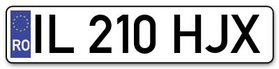 Placuta inmatriculare numar auto  IL-210-HJX, IL 210 HJX, IL210HJX