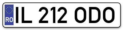Placuta inmatriculare numar auto  IL-212-ODO, IL 212 ODO, IL212ODO