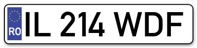 Placuta inmatriculare numar auto  IL-214-WDF, IL 214 WDF, IL214WDF