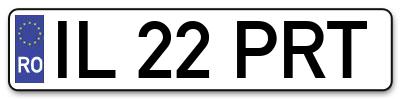 Placuta inmatriculare numar auto  IL-22-PRT, IL 22 PRT, IL22PRT