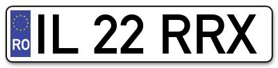 Placuta inmatriculare numar auto  IL-22-RRX, IL 22 RRX, IL22RRX