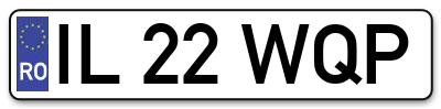 Placuta inmatriculare numar auto  IL-22-WQP, IL 22 WQP, IL22WQP