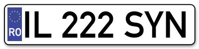 Placuta inmatriculare numar auto  IL-222-SYN, IL 222 SYN, IL222SYN