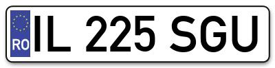 Placuta inmatriculare numar auto  IL-225-SGU, IL 225 SGU, IL225SGU