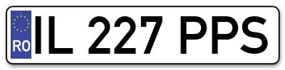 Placuta inmatriculare numar auto  IL-227-PPS, IL 227 PPS, IL227PPS