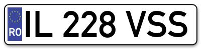Placuta inmatriculare numar auto  IL-228-VSS, IL 228 VSS, IL228VSS