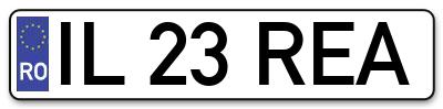 Placuta inmatriculare numar auto  IL-23-REA, IL 23 REA, IL23REA