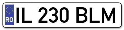 Placuta inmatriculare numar auto  IL-230-BLM, IL 230 BLM, IL230BLM