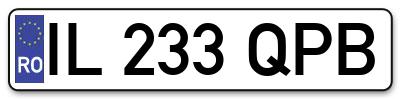 Placuta inmatriculare numar auto  IL-233-QPB, IL 233 QPB, IL233QPB