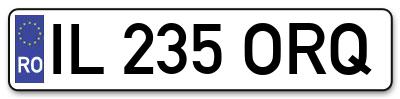 Placuta inmatriculare numar auto  IL-235-ORQ, IL 235 ORQ, IL235ORQ