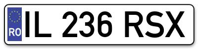 Placuta inmatriculare numar auto  IL-236-RSX, IL 236 RSX, IL236RSX