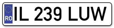 Placuta inmatriculare numar auto  IL-239-LUW, IL 239 LUW, IL239LUW
