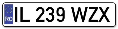 Placuta inmatriculare numar auto  IL-239-WZX, IL 239 WZX, IL239WZX
