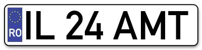 Placuta inmatriculare numar auto  IL-24-AMT, IL 24 AMT, IL24AMT