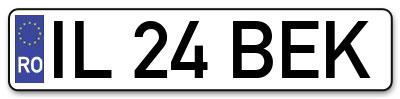 Placuta inmatriculare numar auto  IL-24-BEK, IL 24 BEK, IL24BEK