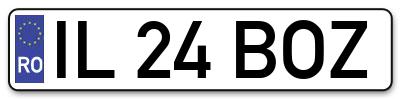 Placuta inmatriculare numar auto  IL-24-BOZ, IL 24 BOZ, IL24BOZ