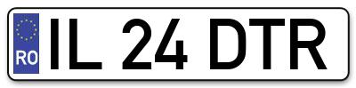 Placuta inmatriculare numar auto  IL-24-DTR, IL 24 DTR, IL24DTR