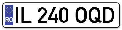 Placuta inmatriculare numar auto  IL-240-OQD, IL 240 OQD, IL240OQD