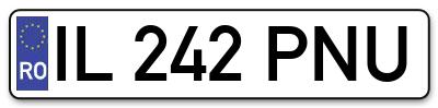 Placuta inmatriculare numar auto  IL-242-PNU, IL 242 PNU, IL242PNU