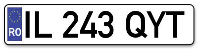 Placuta inmatriculare numar auto  IL-243-QYT, IL 243 QYT, IL243QYT