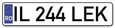 Placuta inmatriculare numar auto  IL-244-LEK, IL 244 LEK, IL244LEK