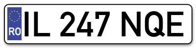 Placuta inmatriculare numar auto  IL-247-NQE, IL 247 NQE, IL247NQE