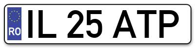 Placuta inmatriculare numar auto  IL-25-ATP, IL 25 ATP, IL25ATP