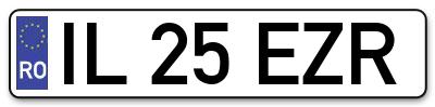 Placuta inmatriculare numar auto  IL-25-EZR, IL 25 EZR, IL25EZR