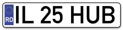 Placuta inmatriculare numar auto  IL-25-HUB, IL 25 HUB, IL25HUB
