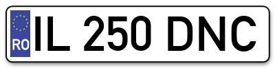 Placuta inmatriculare numar auto  IL-250-DNC, IL 250 DNC, IL250DNC