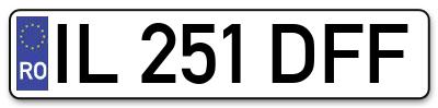 Placuta inmatriculare numar auto  IL-251-DFF, IL 251 DFF, IL251DFF